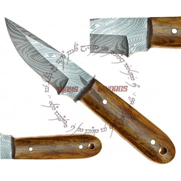 FORGED DAMASCUS KNIFE 6.5 INCH 1095 STEEL W WALNUT HANDLE GRIP